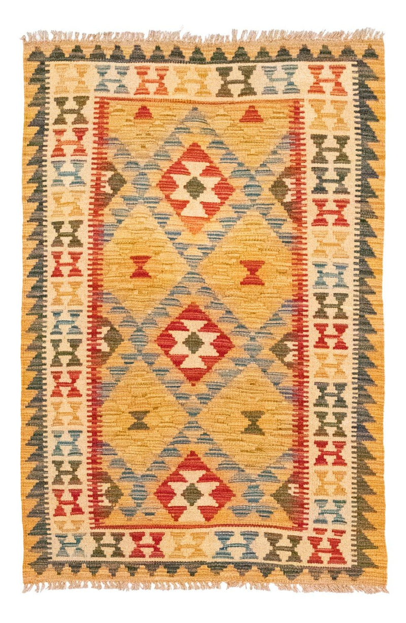 Kelim Carpet - orientalisk matta - 131 x 82 cm - gul