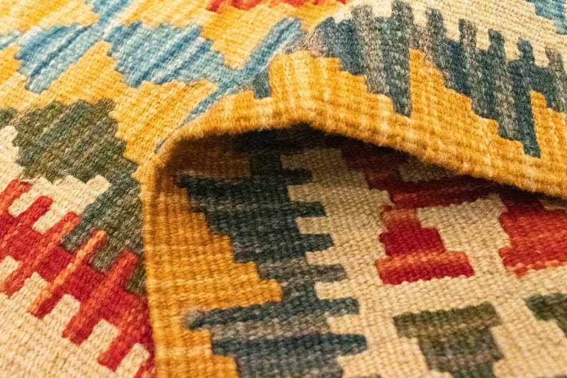 Kelim Carpet - orientalisk matta - 131 x 82 cm - gul