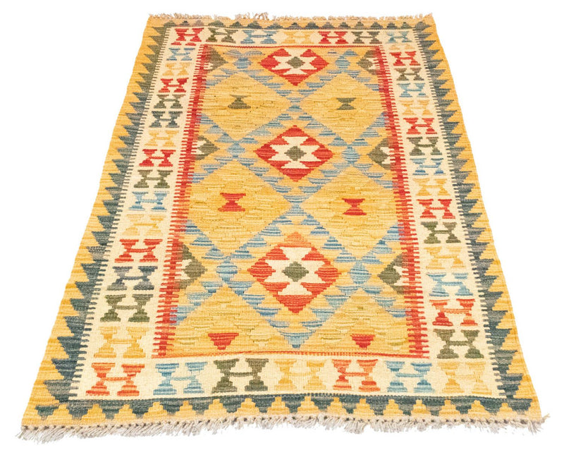 Kelim Carpet - orientalisk matta - 131 x 82 cm - gul