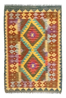 Kelim Carpet - orientalisk matta - 123 x 80 cm - brun