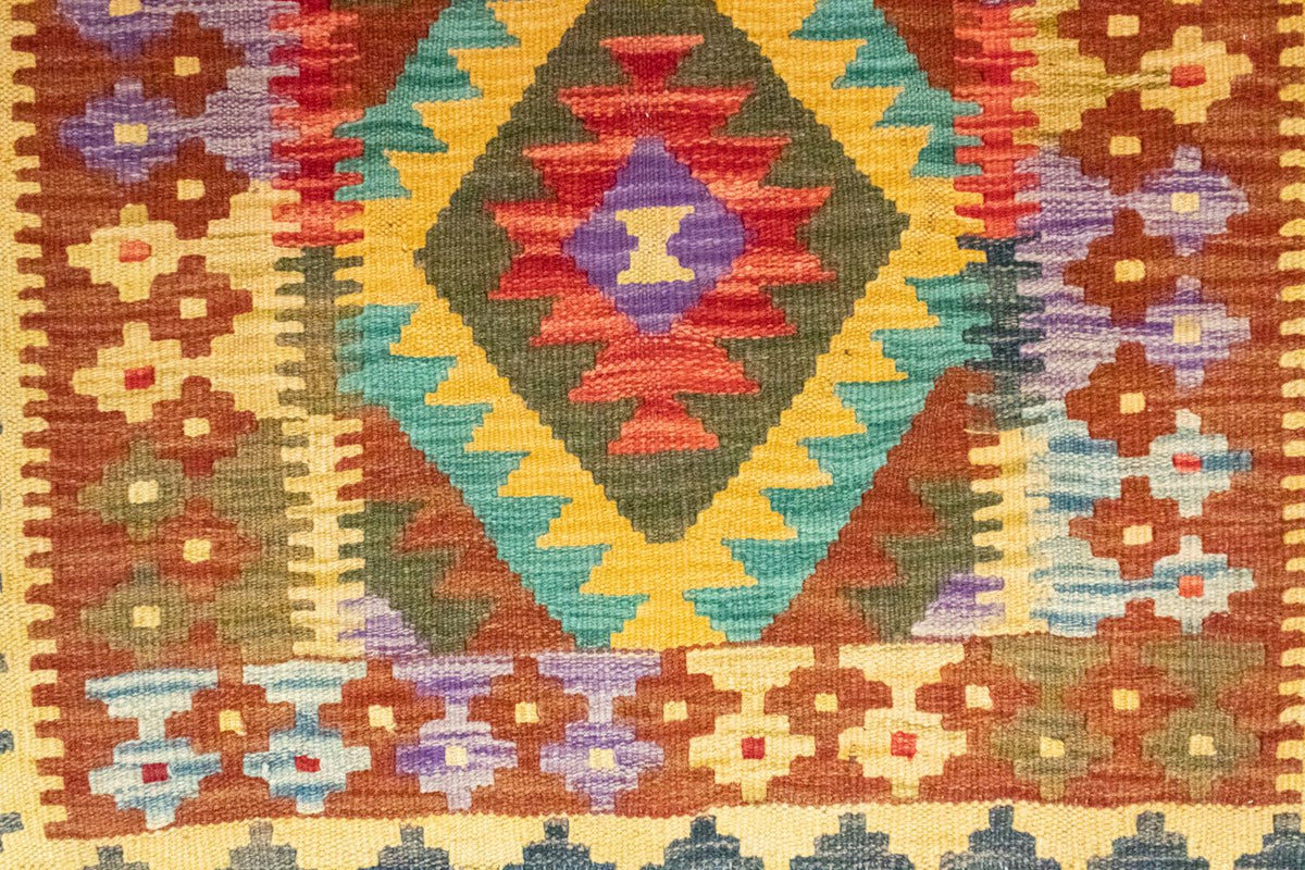 Kelim Carpet - orientalisk matta - 123 x 80 cm - brun