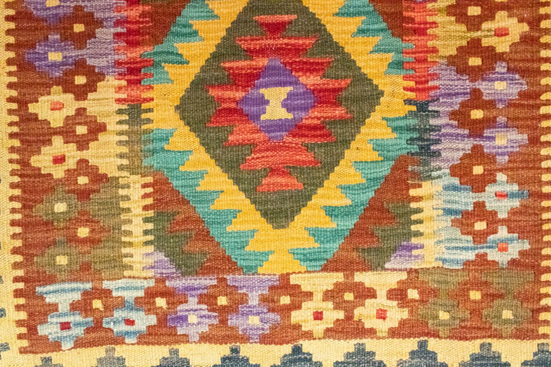 Kelim Carpet - orientalisk matta - 123 x 80 cm - brun