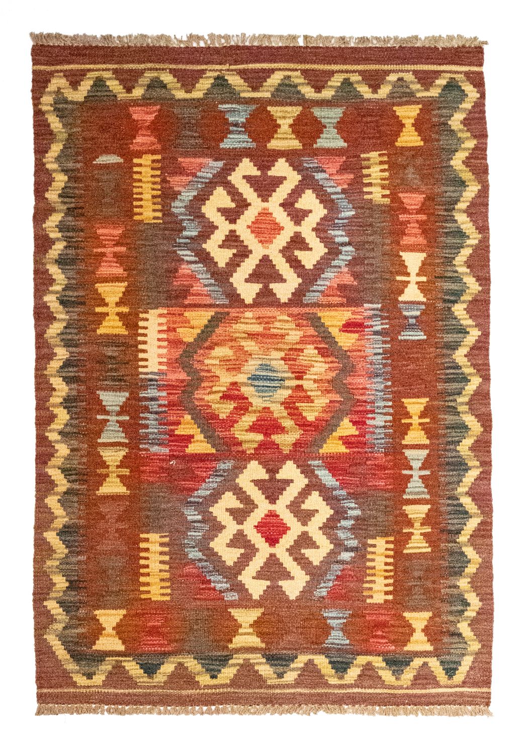 Kelim Carpet - orientalisk matta - 119 x 82 cm - brun