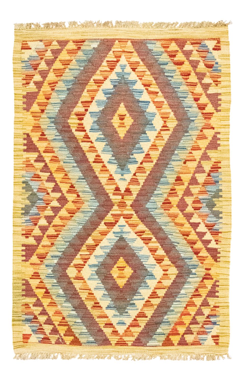 Kelim Carpet - orientalisk matta - 123 x 84 cm - flerfärgad