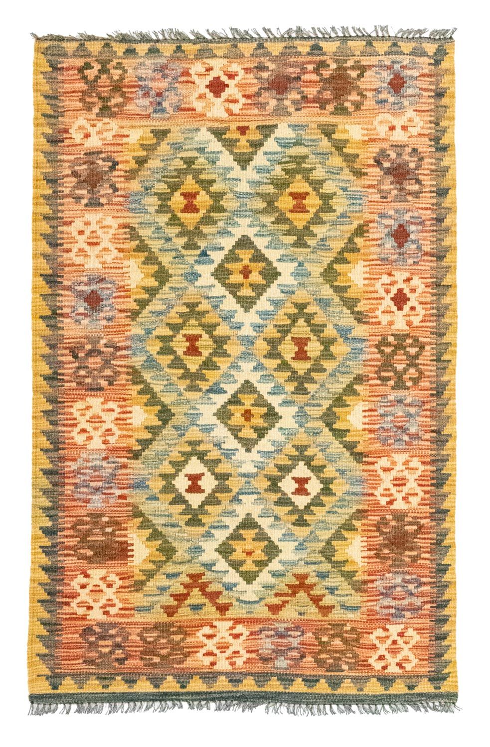 Kelim Carpet - orientalisk matta - 131 x 83 cm - flerfärgad