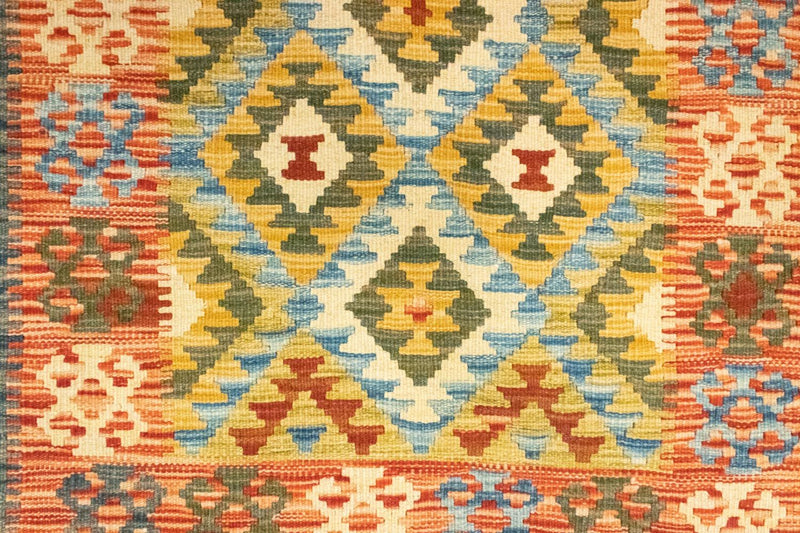 Kelim Carpet - orientalisk matta - 131 x 83 cm - flerfärgad