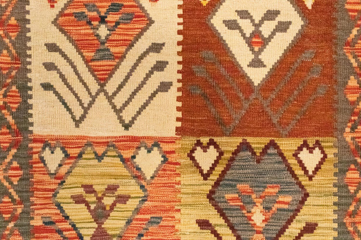 Kelim Carpet - orientalisk matta - 123 x 83 cm - orange