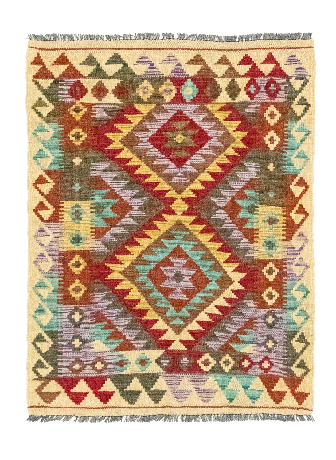 Kelim Carpet - orientalisk matta - 109 x 80 cm - flerfärgad