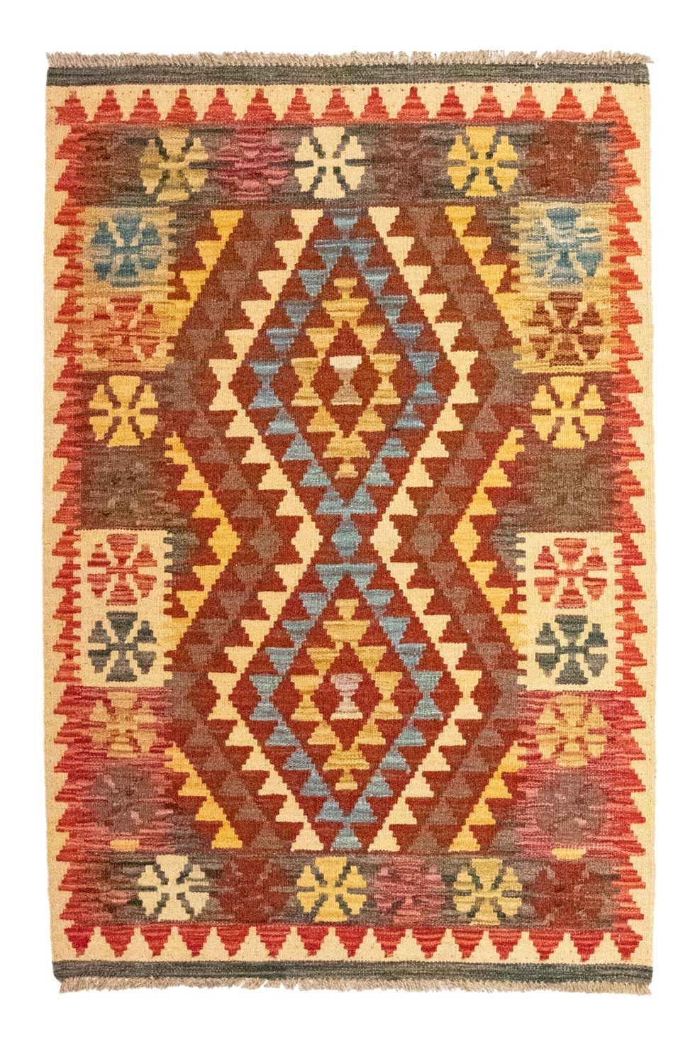 Kelim Carpet - orientalisk matta - 120 x 79 cm - orange