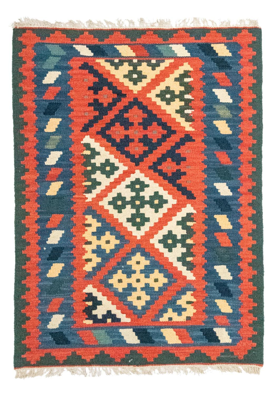 Kelim Carpet - orientalisk matta - 117 x 81 cm - orange