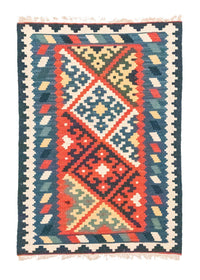 Kelim Carpet - orientalisk matta - 121 x 83 cm - blå