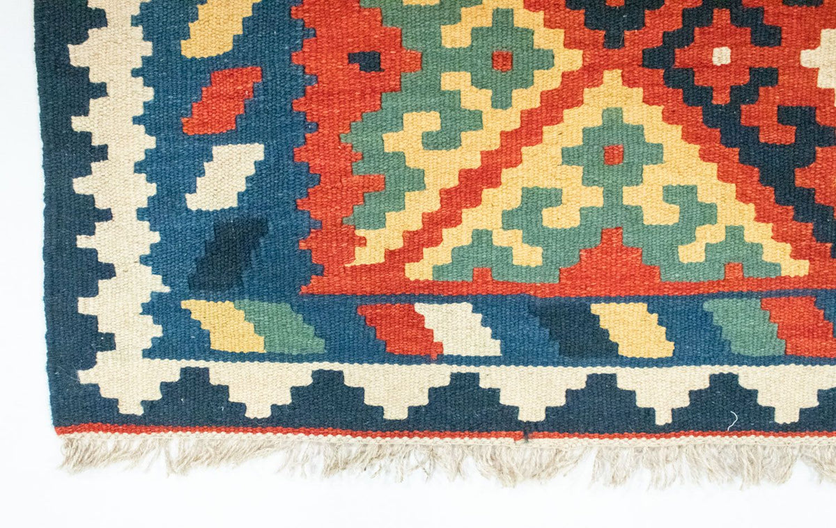 Kelim Carpet - orientalisk matta - 121 x 83 cm - blå