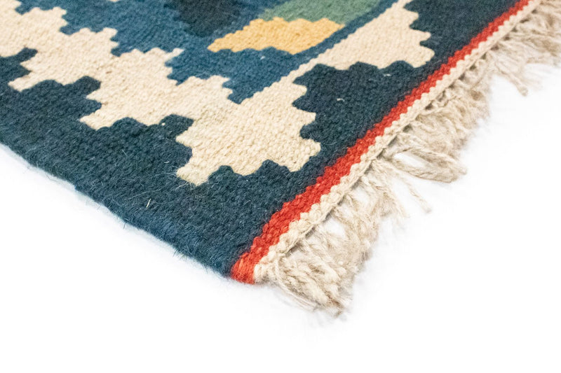 Kelim Carpet - orientalisk matta - 121 x 83 cm - blå