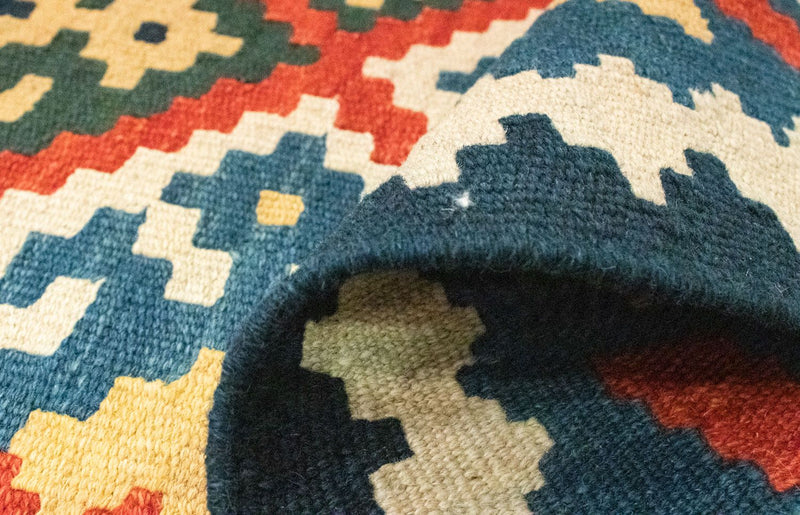 Kelim Carpet - orientalisk matta - 121 x 83 cm - blå