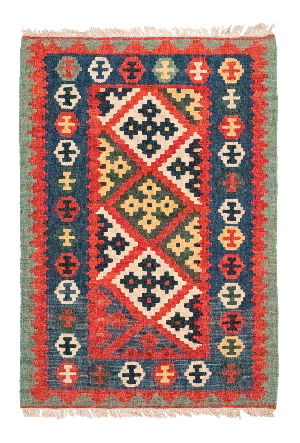 Kelim Carpet - orientalisk matta - 129 x 87 cm - flerfärgad