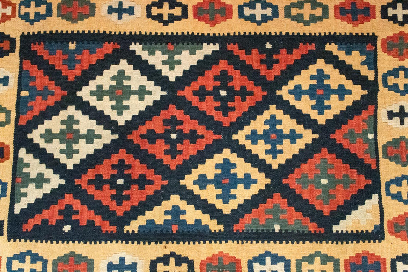 Kelim Carpet - orientalisk matta - 128 x 87 cm - blå