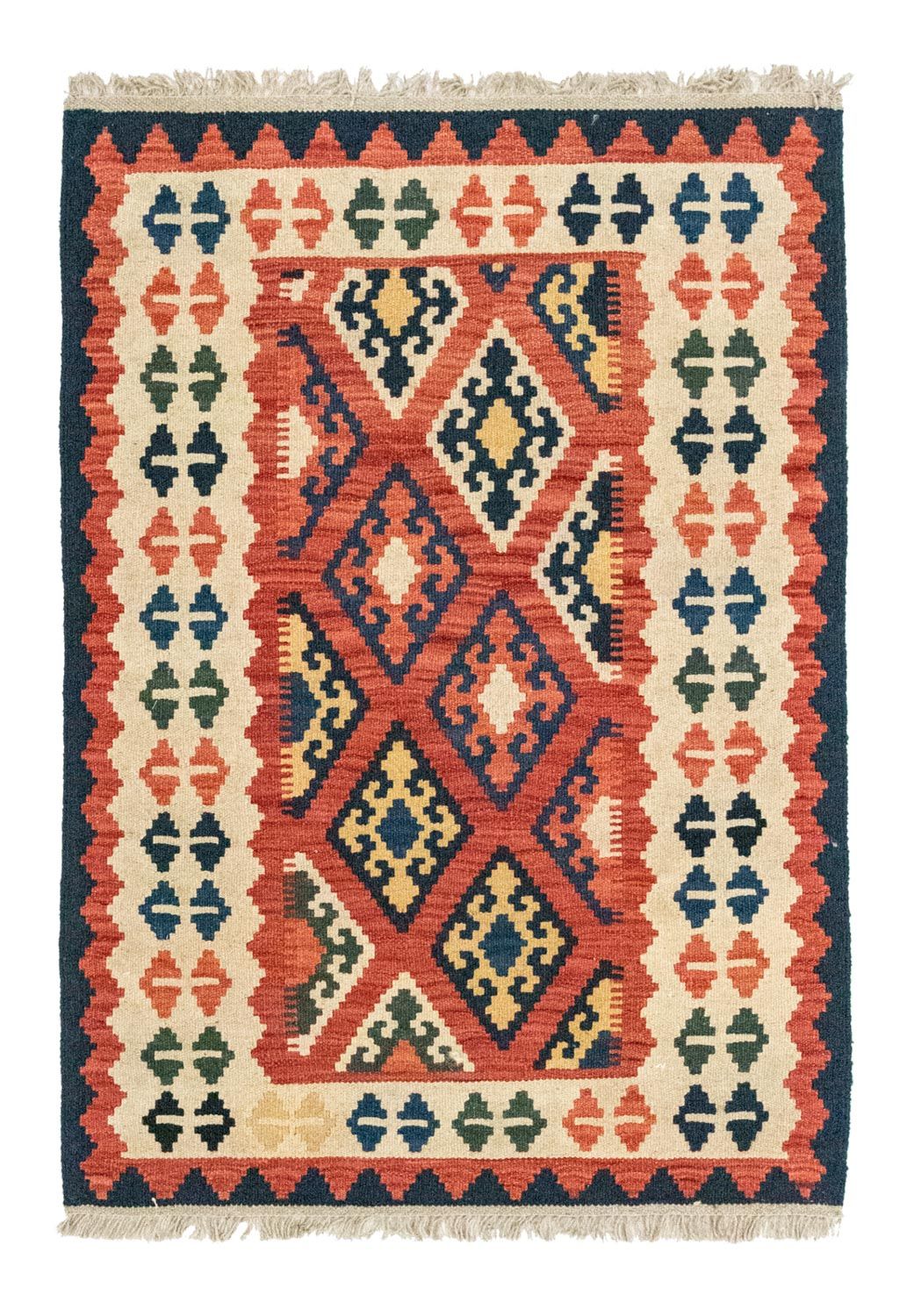Kelim Carpet - orientalisk matta - 123 x 85 cm - orange