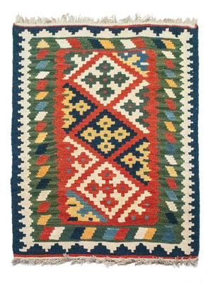 Kelim Carpet - orientalisk matta - 120 x 80 cm - grön