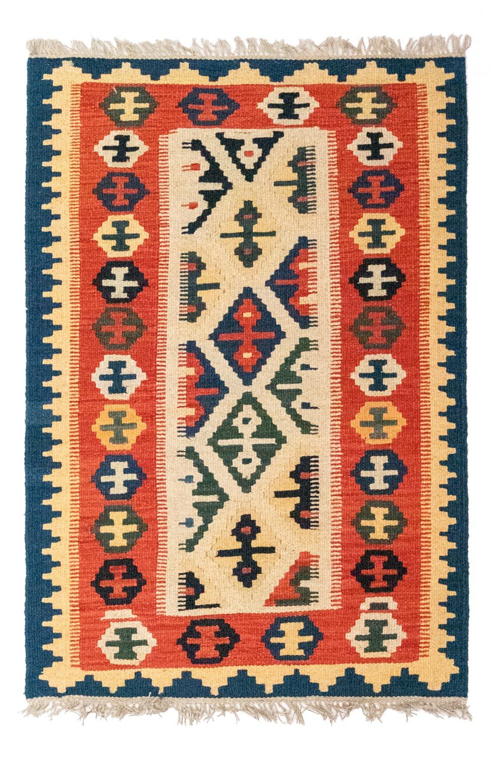 Kelim Carpet - orientalisk matta - 121 x 82 cm - beige