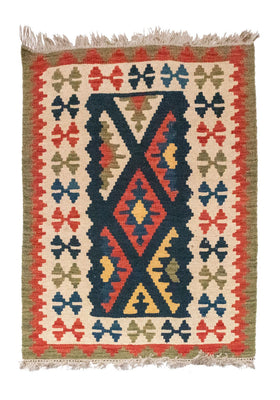 Kelim Carpet - orientalisk matta - 121 x 80 cm - blå