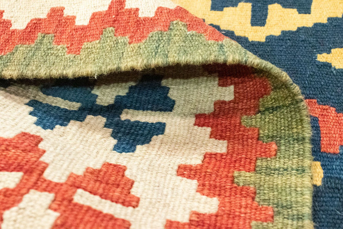 Kelim Carpet - orientalisk matta - 121 x 80 cm - blå