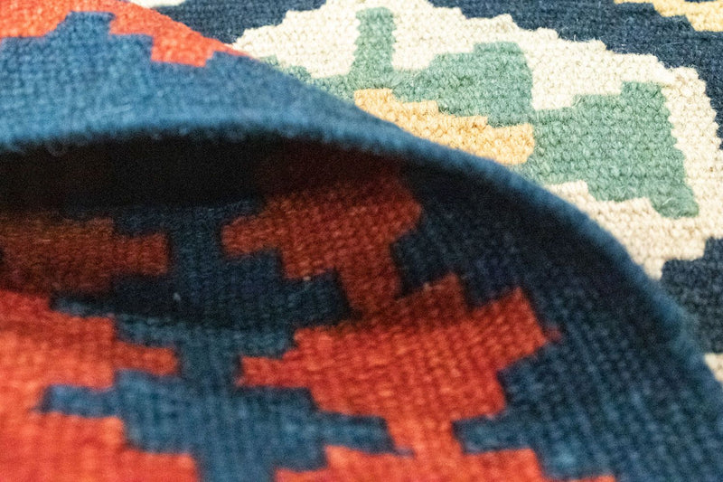 Kelim Carpet - orientalisk matta - 122 x 82 cm - blå