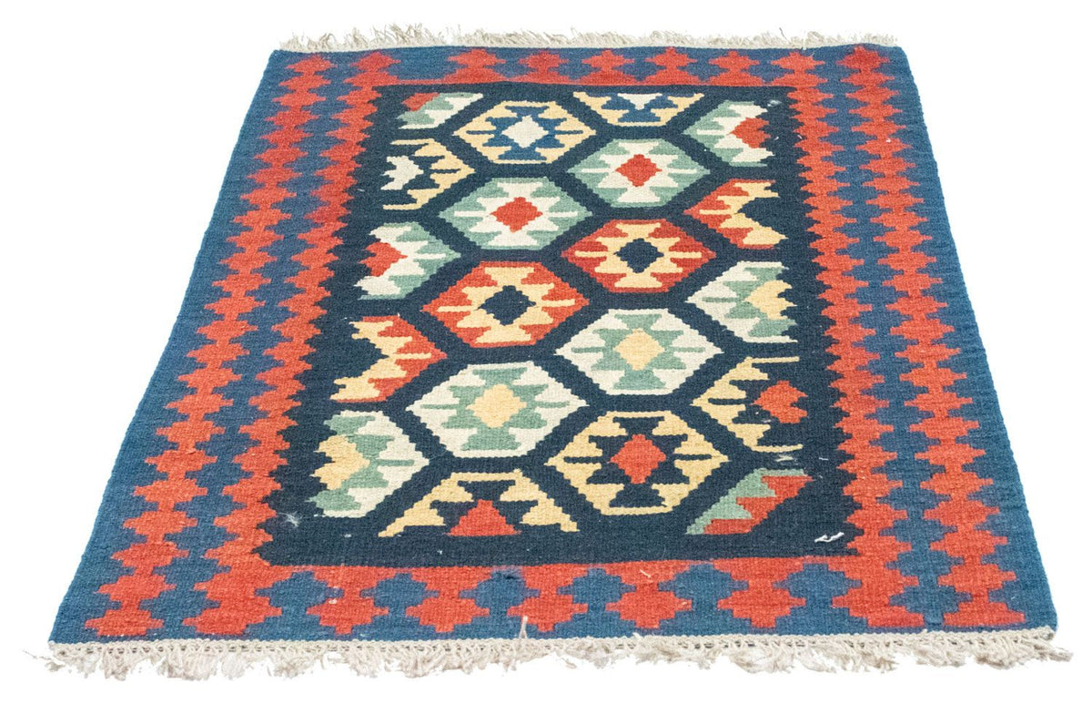 Kelim Carpet - orientalisk matta - 122 x 82 cm - blå