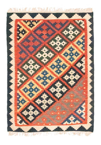 Kelim Carpet - orientalisk matta - 122 x 90 cm - orange