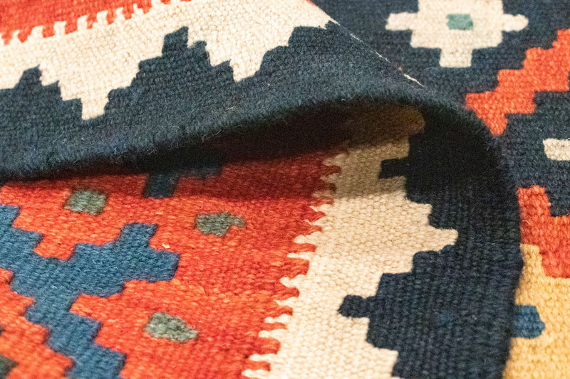 Kelim Carpet - orientalisk matta - 122 x 90 cm - orange