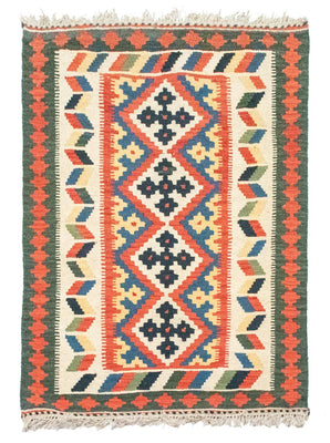 Kelim Carpet - orientalisk matta - 127 x 84 cm - orange