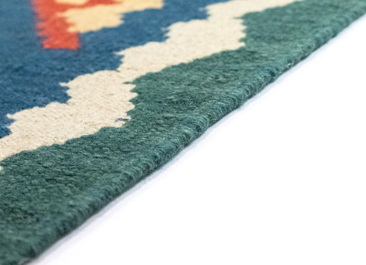 Kelim Carpet - orientalisk matta - 123 x 84 cm - blå