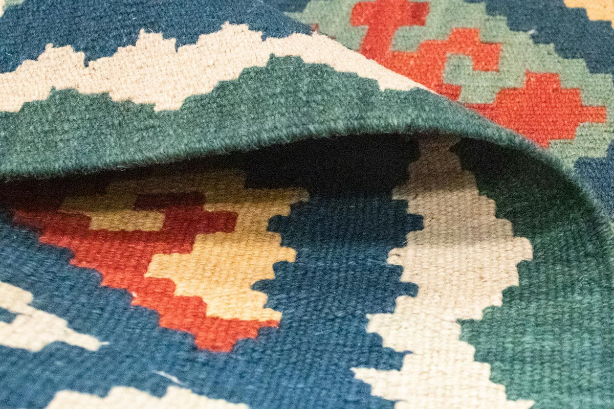 Kelim Carpet - orientalisk matta - 123 x 84 cm - blå