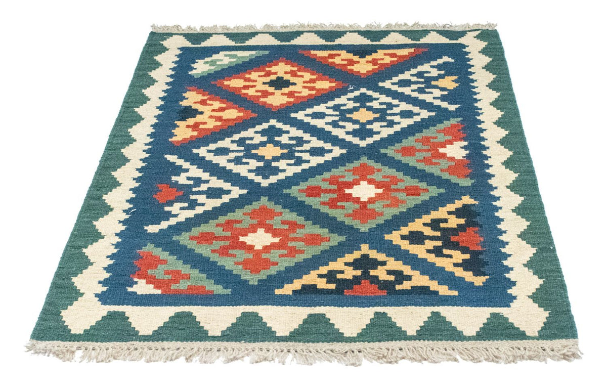 Kelim Carpet - orientalisk matta - 123 x 84 cm - blå