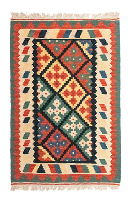 Kelim Carpet - orientalisk matta - 123 x 82 cm - blå