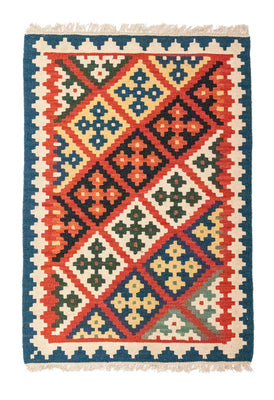 Kelim Carpet - orientalisk matta - 121 x 85 cm - flerfärgad