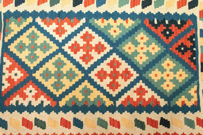 Kelim Carpet - orientalisk matta - 126 x 83 cm - blå
