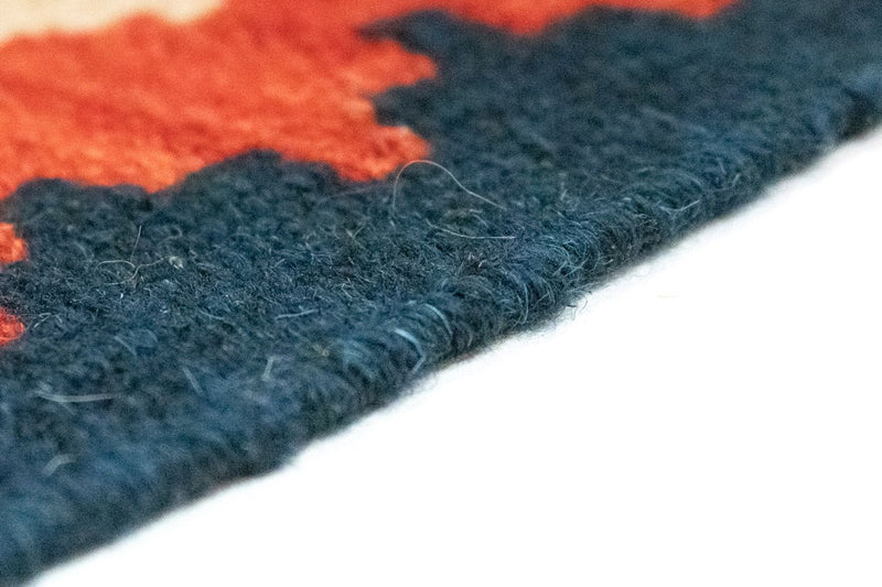 Kelim Carpet - orientalisk matta - 126 x 83 cm - blå