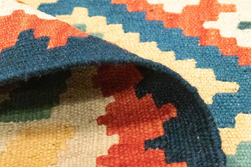 Kelim Carpet - orientalisk matta - 126 x 83 cm - blå