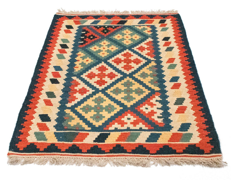 Kelim Carpet - orientalisk matta - 126 x 83 cm - blå