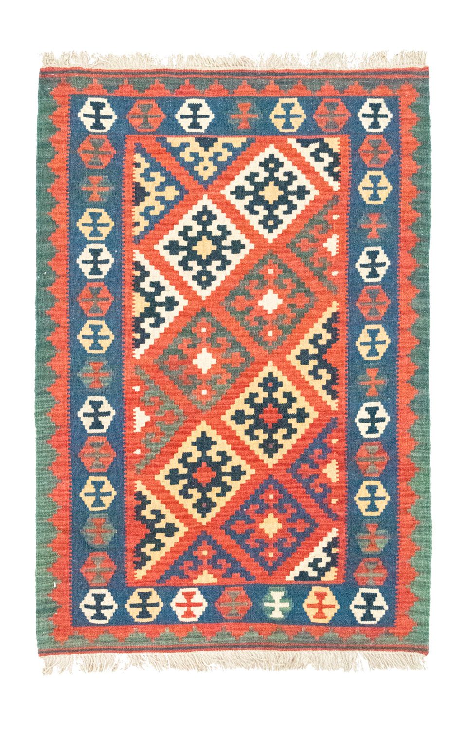 Kelim Carpet - orientalisk matta - 126 x 85 cm - orange