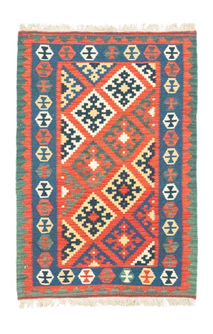 Kelim Carpet - orientalisk matta - 126 x 85 cm - orange