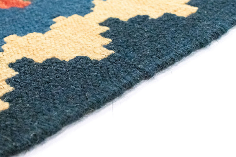 Kelim Carpet - orientalisk matta - 125 x 85 cm - blå