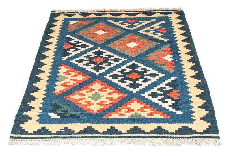 Kelim Carpet - orientalisk matta - 125 x 85 cm - blå