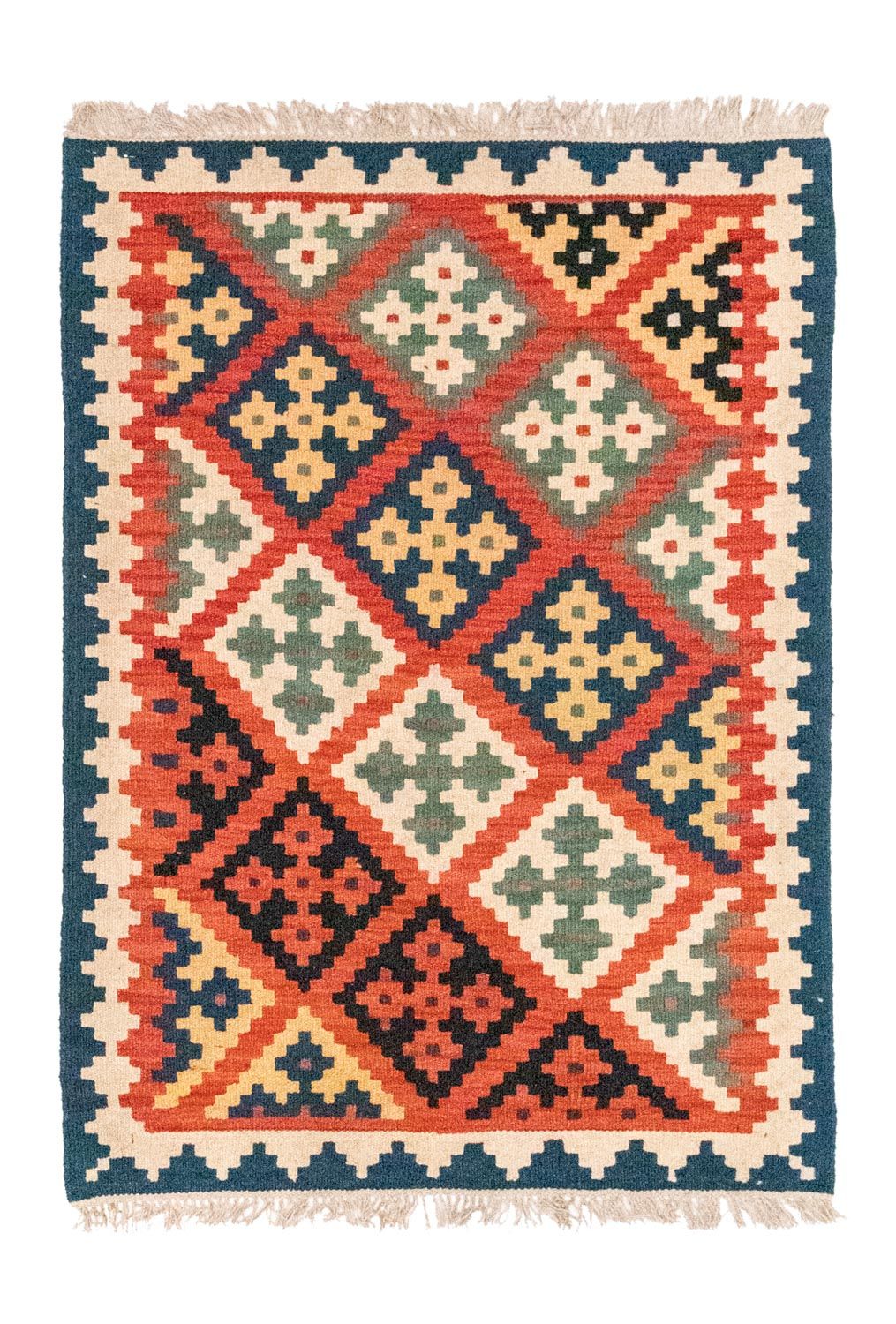 Kelim Carpet - orientalisk matta - 118 x 85 cm - orange