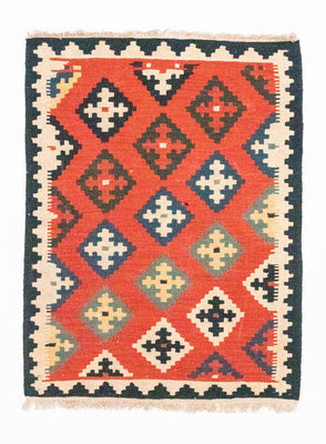Kelim Carpet - orientalisk matta - 112 x 85 cm - orange