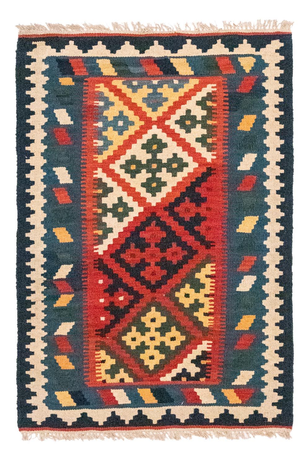 Kelim Carpet - orientalisk matta - 121 x 81 cm - röd
