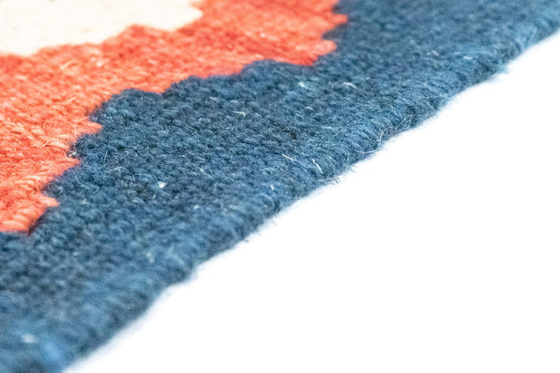 Kelim Carpet - orientalisk matta - 121 x 80 cm - blå