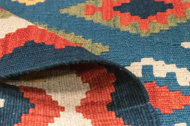 Kelim Carpet - orientalisk matta - 121 x 80 cm - blå