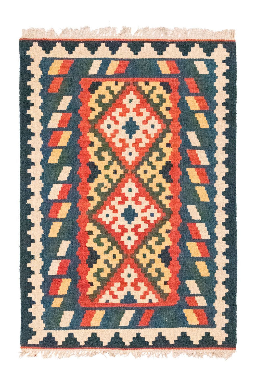 Kelim Carpet - orientalisk matta - 124 x 80 cm - orange