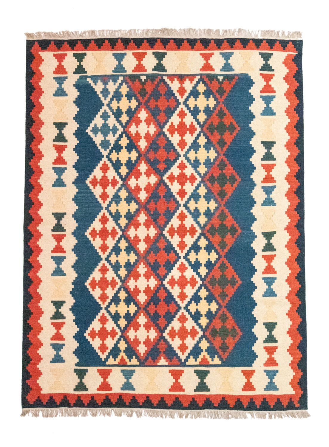 Kelim Carpet - orientalisk matta - 240 x 185 cm - blå